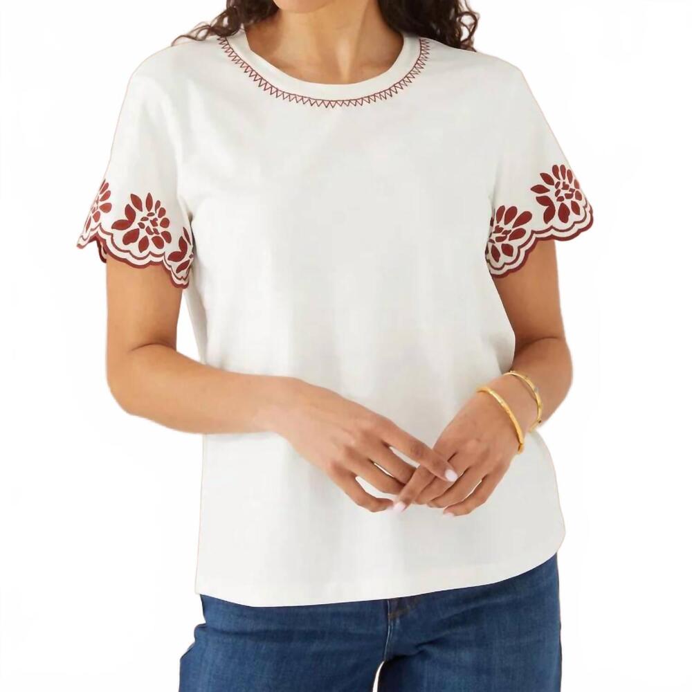 NEW ALIVIA embroidered classic tee in ivory